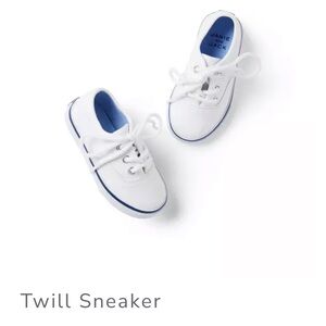 Janie and Jack White Twill Sneakers Size 5